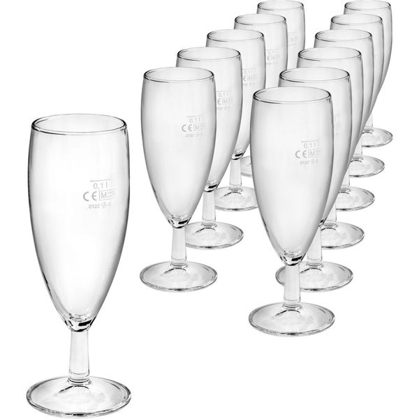 Flûte à Champagne Super-Set jaugé Pasabahçe; 15.2 cl, 6x15.8 cm (ØxH); transparent; 0.1 l trait de remplissage, 12 pièce(s) / Lot