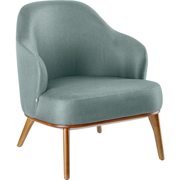 Poltrona Gustav VEGA; 70x78x79 cm (LxPxH); seduta blu chiaro, struttura marrone chiaro