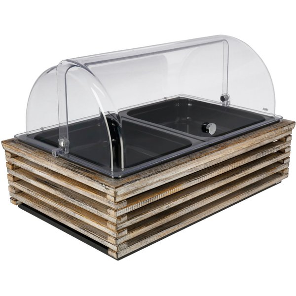 VEGA Set fraîcheur Natchez haut, 6,5 cm, 2x GN 1/2, mélamine; GN 1/1, 57.5x37x27.7 cm (LxlxH); blanc vintage/transparent/blanc; rectangulaire