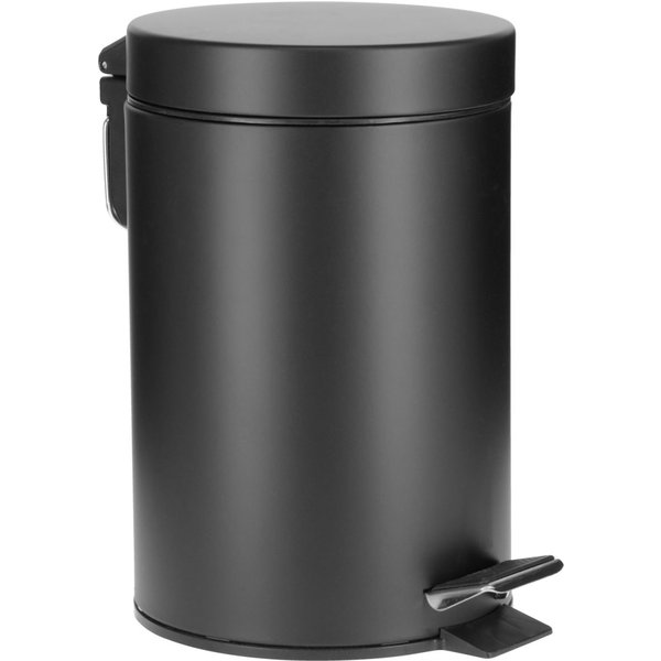 PULSIVA Poubelle de salle de bain pour hôtel Tropaz; 16.9x25.9 cm (ØxH); noir; rond(e)