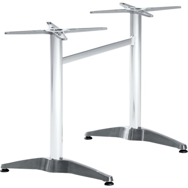 PULSIVA Pied de table double Keto aluminium; 107x60x70 cm (lxLxH); argenté