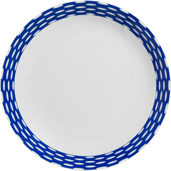 6x VEGA Piatto Mixor fondo, con decoro; 600 ml, 20x3.8 cm (ØxH); bianco/blu; rotonda; 6 pz. / Pacco