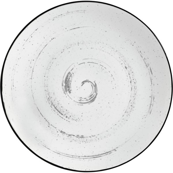 6x VEGA Piatto Fungio piano; 21.5 cm (Ø); bianco/nero; rotonda; 6 pz. / Pacco