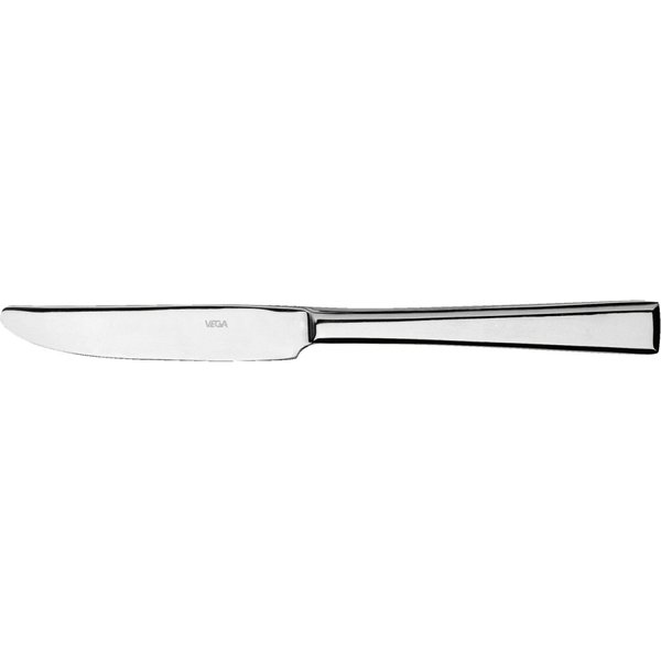 12x VEGA Coltello da tavola Stockholm; 22.5 cm (L); argento, manico argento; 12 pz. / Pacco