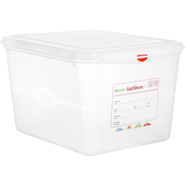 6x Denox Contenitore polipropilene Dena GN 1/2; GN 1/2, 12.5 l, 32.5x26.5x20 cm (LxLxP); trasparente; 6 pz. / Pacco
