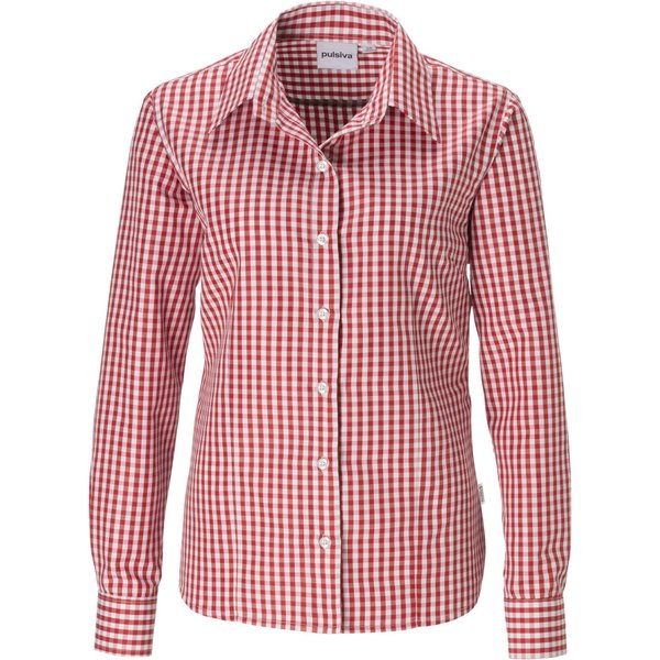 PULSIVA Chemisier femme Marie manches longues; Taille 52; rouge/blanc