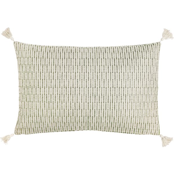 ERWIN M. Federa cuscino decorativo Torano strisce sottili; 30x50 cm (LxL); crema/verde oliva