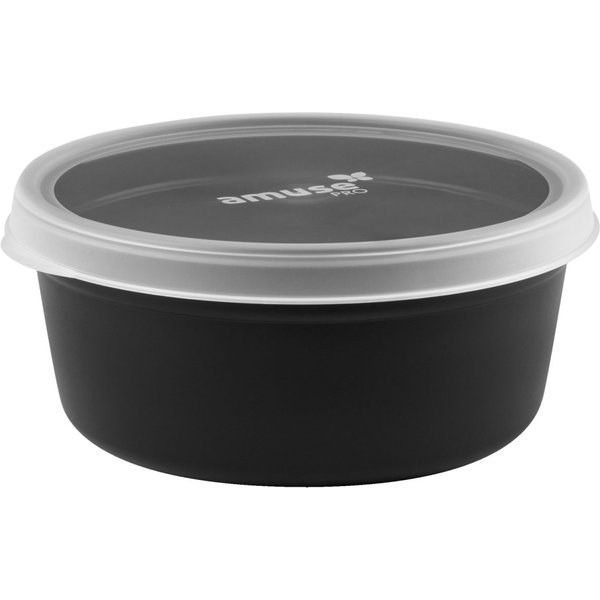 Boîte repas réutilisable Amuse Pro ronde Amuse Pro; 1200 ml, 18x7.7 cm (ØxH); noir; rond(e); 10 pièce(s) / Lot