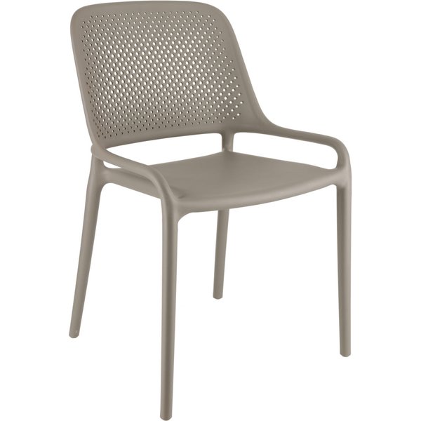 4x PULSIVA Sedia in plastica Rovin; 52x51.5x82.5 cm (LxPxH); tortora; 4 pz. / Pacco