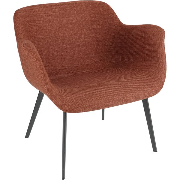 Poltrona Limea VEGA; 78x62x72 cm (LxPxH); seduta marrone ruggine, struttura nero