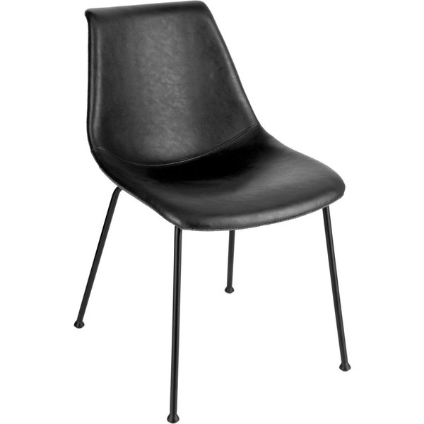 Sedia Velaro in similpelle VEGA; 49x62x81 cm (LxPxH); seduta nero, struttura nero; 2 pz. / Pacco