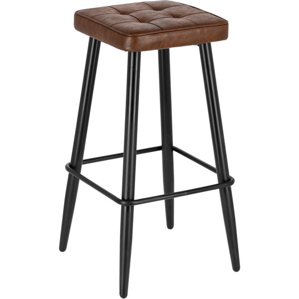 2x VEGA Sgabello Casto; 43x43x81 cm (LxPxH); seduta marrone, struttura nero; 2 pz. / Pacco