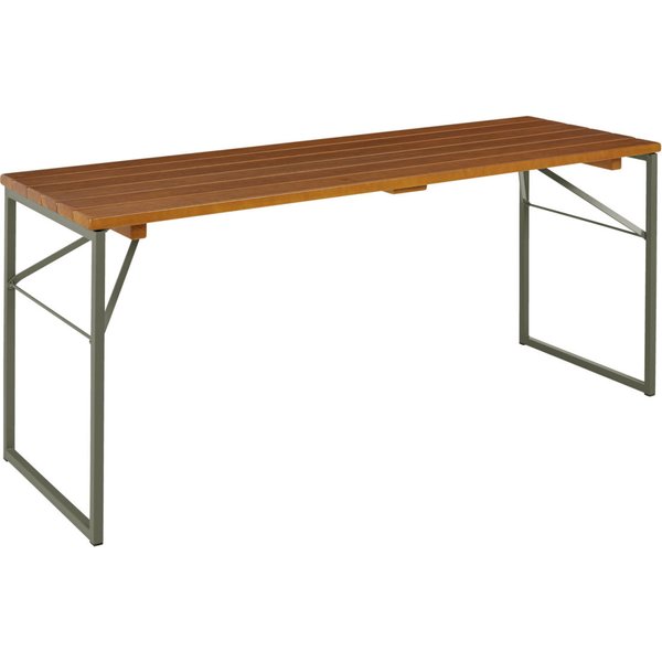 Table d'extérieur Expose VEGA; 180x60x76.5 cm (LxlxH); Plateau noyer, Structure gris; rectangulaire