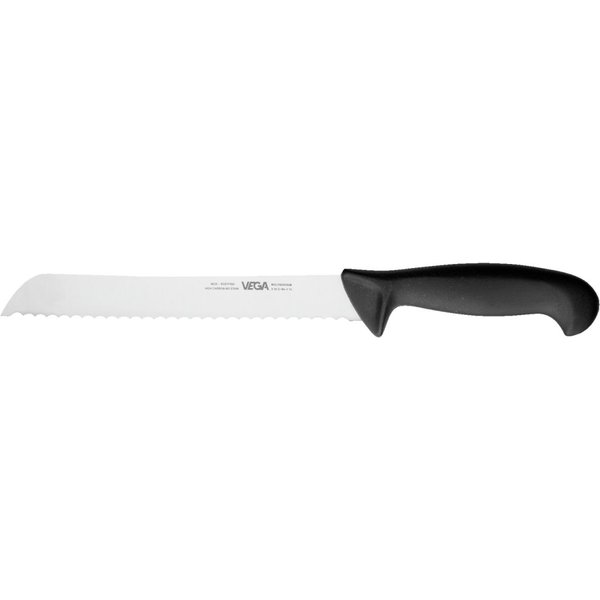 VEGA Couteau à pain Corato; Longueur de lame 20 cm, 33.5 cm (L); noir/argenté
