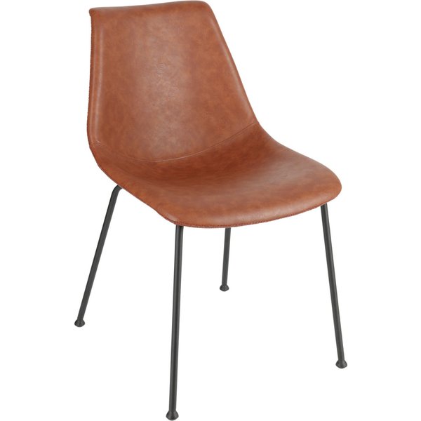 Chaise Velaro assise en similicuir VEGA; 49x62x81 cm (lxPxH); Assise rouille, Structure noir; 2 pièce(s) / Lot