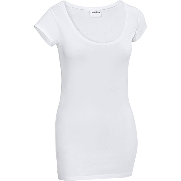 T-shirt da donna Sabrina collo rotondo PULSIVA; Taglia 2XL; bianco; 2 pz. / Pacco