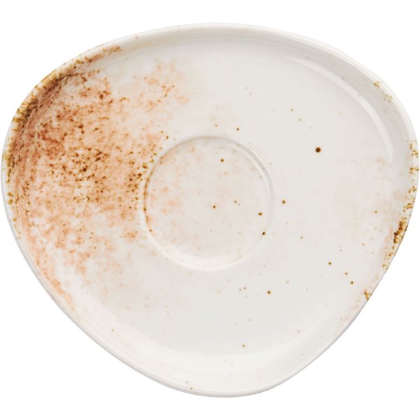 6x VEGA Piattino per tazzina caffè Purior; 12.5x11x2.1 cm (LxLxH); bianco/marrone; ovale; 6 pz. / Pacco