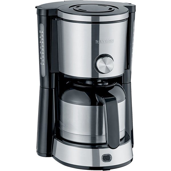 Severin Machine à café KA 4845 avec verseuse isotherme en acier inoxydable; 1 l, 30x33.8x23.5 cm (lxHxP); noir/argenté