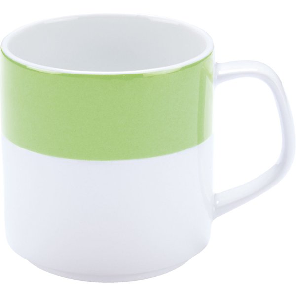 6x PULSIVA Tazza mug Multi-Color; 245 ml, 6x7.8 cm (ØxH); bianco/verde; rotonda; 6 pz. / Pacco