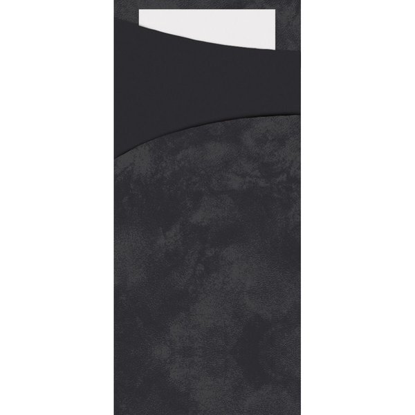 100x DUNI Tovaglioli Portaposate; 8.5x19 cm (LxL); nero/bianco; 100 pz. / Pacco