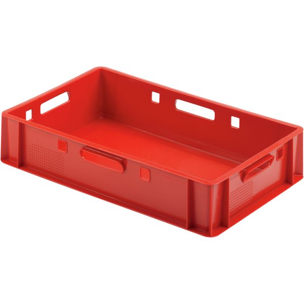 Bac empilable Euro fermé Ringoplast; 25.1 l, 60x40x12 cm (LxlxH); rouge