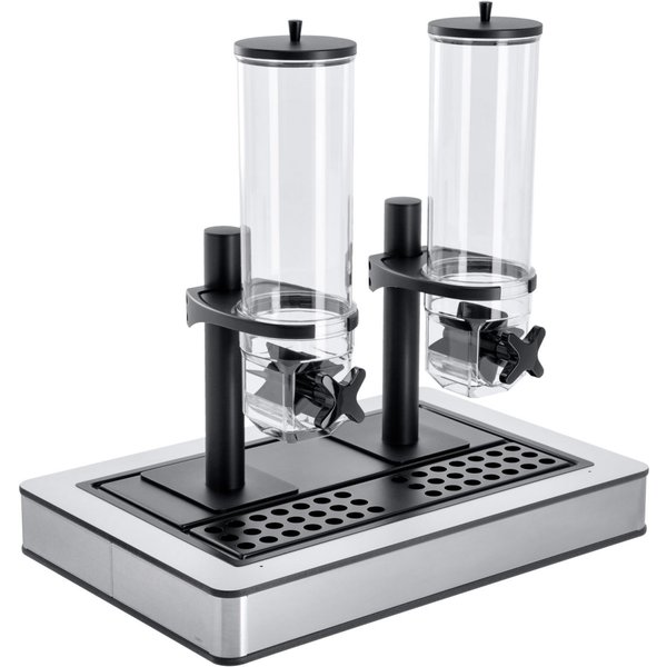 VEGA Distributeur de céréales Fundale double, GN 1/1, 2x 4l; GN 1/1, 63x42.5x64.7 cm (LxlxH); inox/blanc/transparent/noir; rectangulaire