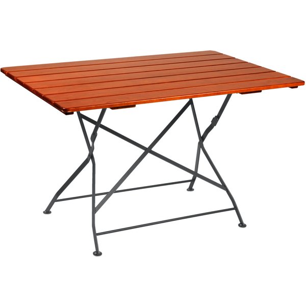 VEGA Table d'extérieur Bavaria rectangulaire; 120x80x74 cm (LxlxH); Plateau acajou, Structure noir; rectangulaire