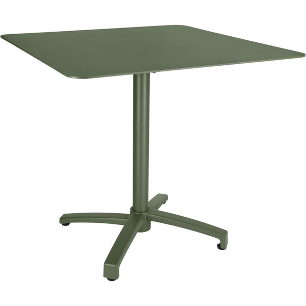 Tavolo da esterno in alluminio Taipa quadrato VEGA; 80x80x72 cm (LxLxH); Piano tavolo verde oliva, struttura verde oliva; quadrata