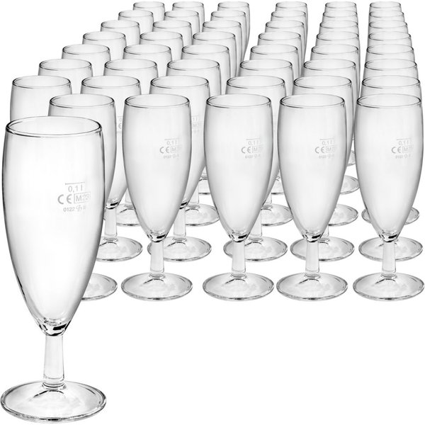 Bicchiere per champagne Super-Set con marcatura Pasabahçe; 152 ml, 6x15.8 cm (ØxH); trasparente; 0.1 l Segno di riempimento, 48 pz. / Pacco