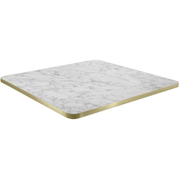VEGA Piano per tavolo Marvani quadrato; 80x80x2.5 cm (LxLxH); oro/bianco/marmorizzato; quadrata
