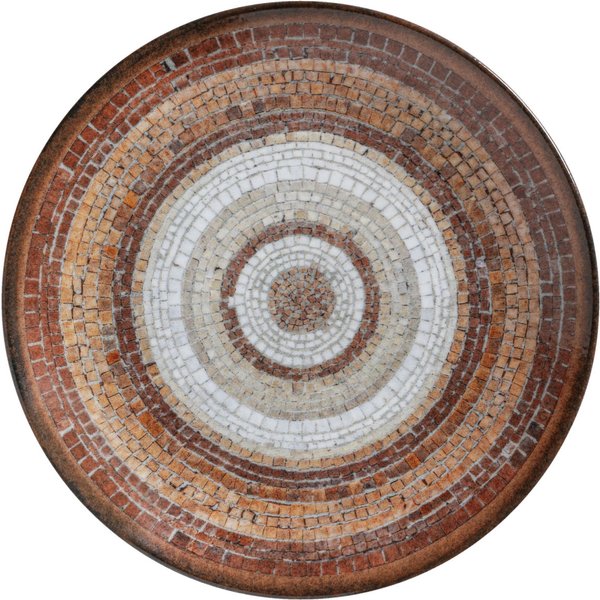 6x VEGA Piatto Terra Mosaic piano; 24.5 cm (Ø); terracotta/beige/marrone; rotonda; 6 pz. / Pacco