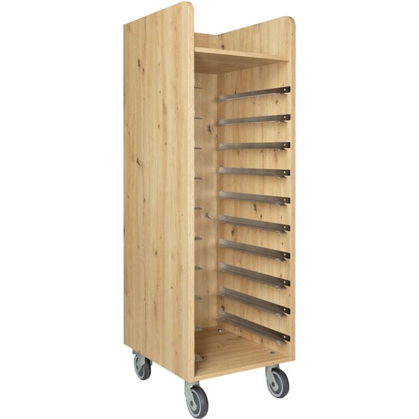 VEGA Carrello portavassoi self service Baristo; 52x59x166 cm (LxPxH); quercia selvatica
