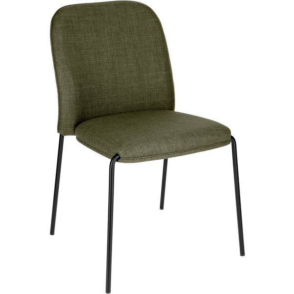 2x VEGA Sedia impilabile Limano in tessuto; 52x43x82 cm (LxPxH); seduta verde oliva, struttura nero; 2 pz. / Pacco
