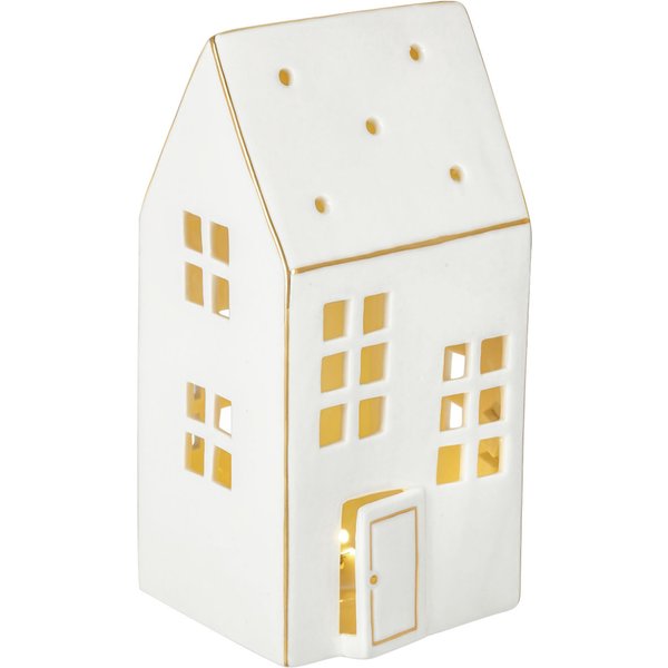 Lanterna a LED Alnesa; 9.2x8.9x18.4 cm (LxLxH); bianco/oro