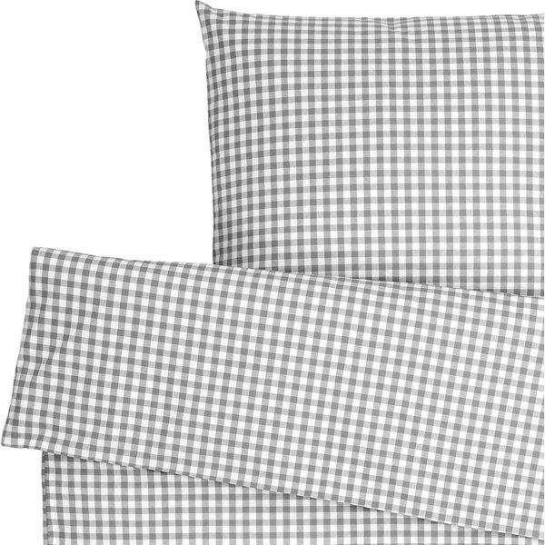 Parure de lit Tux fermeture à rabat ERWIN M.; 135x200 cm (lxL), 80x80 cm (Lxl); gris