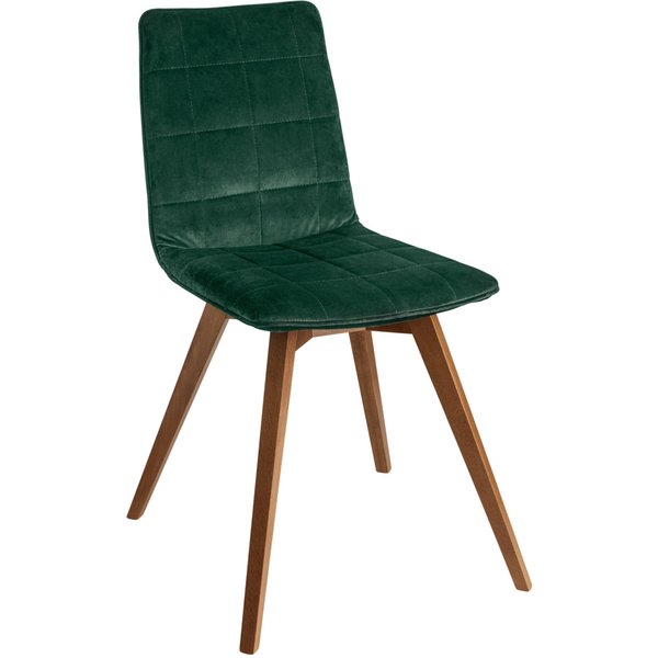 Sedia Milaria in velluto, pacco da 2 VEGA; 60x51x88.5 cm (LxPxH); seduta abete, struttura noce; 2 set / Pacco