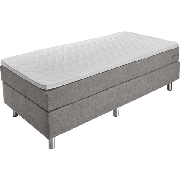VEGA Set Boxspring Basic en tissu, sans tête de lit; 100x200x63 cm (lxLxH); taupe; ferme
