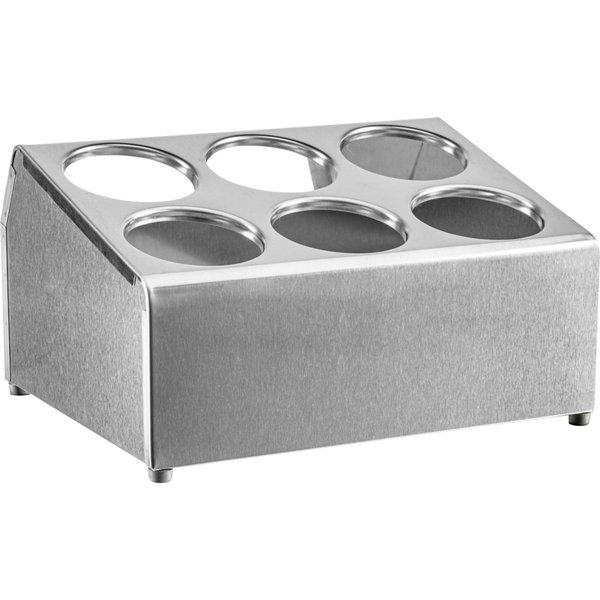 PULSIVA Support pour gobelets à couverts Steel 6 compartiments; 38x29.5x21 cm (LxlxH); argenté