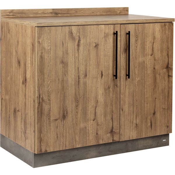 VEGA Vaisselier Baristo Basic avec portes battantes; 110x61x99.5 cm (lxPxH); chêne vieilli, Poignée noir