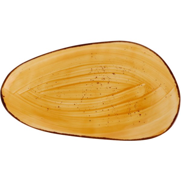 3x VEGA Assiette/plat Nebro organique; 33x19x3.5 cm (LxlxH); jaune; 3 pièce(s) / Lot