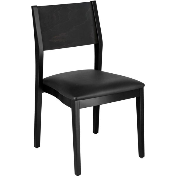 Sedia impilabile Stak in similpelle VEGA; 48x51x86 cm (LxPxH); seduta nero, struttura wenge; 2 pz. / Pacco