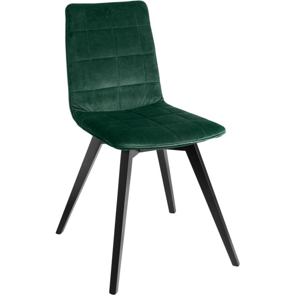Chaise Milaria velours, lot de 2 VEGA; 60x51x88.5 cm (lxPxH); Assise vert sapin, Structure noir; 2 Set(s) / Lot