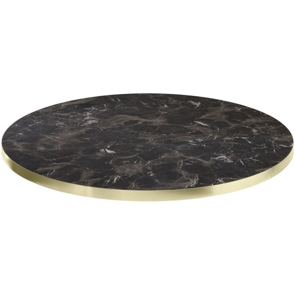 VEGA Plateau de table d'intérieur Marvani rond; 80x2.5 cm (ØxH); doré/noir/marbré; rond(e)