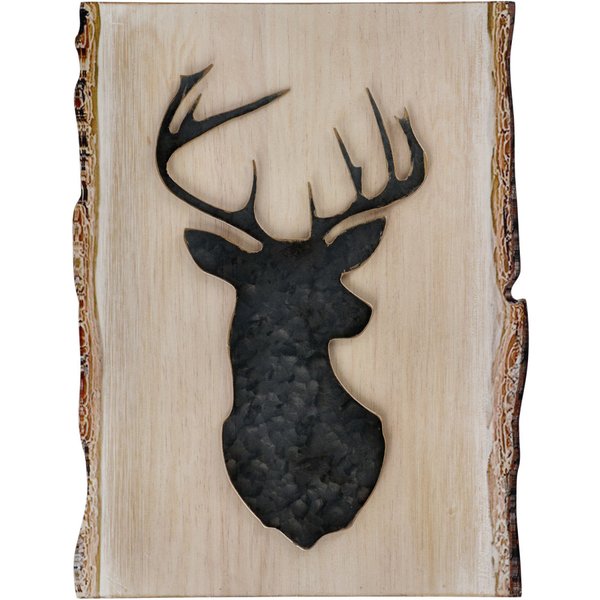 Quadro con testa di cervo Eldar; 35.5x46 cm (LxH); nero/marrone