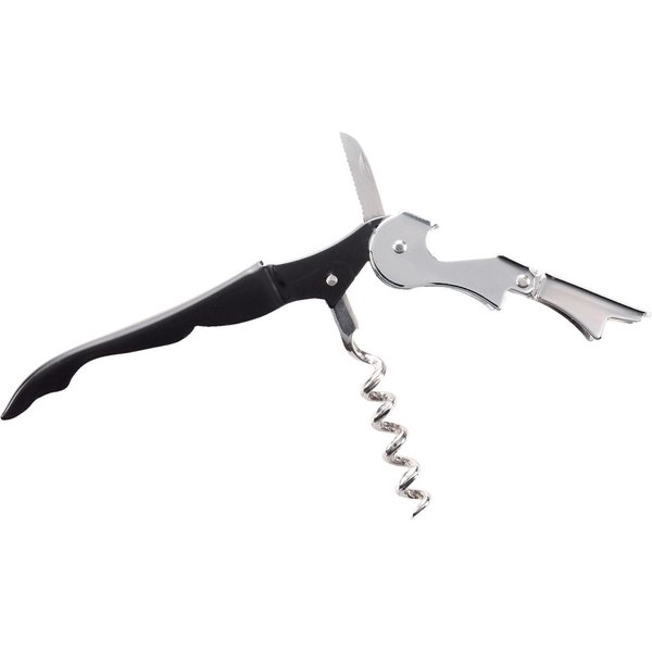 Cavatappi per cameriere Basic PULSIVA; 12.2x1.3x3 cm (LxLxH); nero/argento; 2 pz. / Pacco