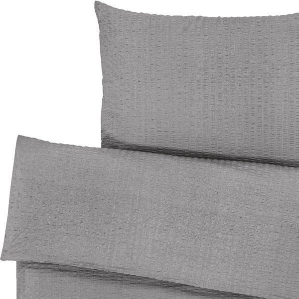 Parure de lit Mallorca fermeture zippée ERWIN M.; 140x200 cm (lxL), 70x90 cm (Lxl); gris