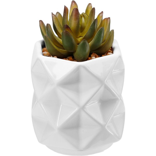 Pianta artificiale Laiba con vaso bianco; 9x13 cm (ØxH); verde/bianco