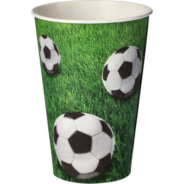 140x PAPSTAR Tazza Football; 200 ml, 7x9.7 cm (ØxH); bianco/verde; 140 pz. / Pacco