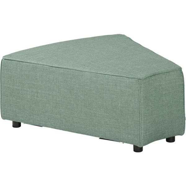 Pouf pour canapé modulable Belford arrondi VEGA; 99x90x40 cm (lxPxH); Assise gris bleuté, Structure noir
