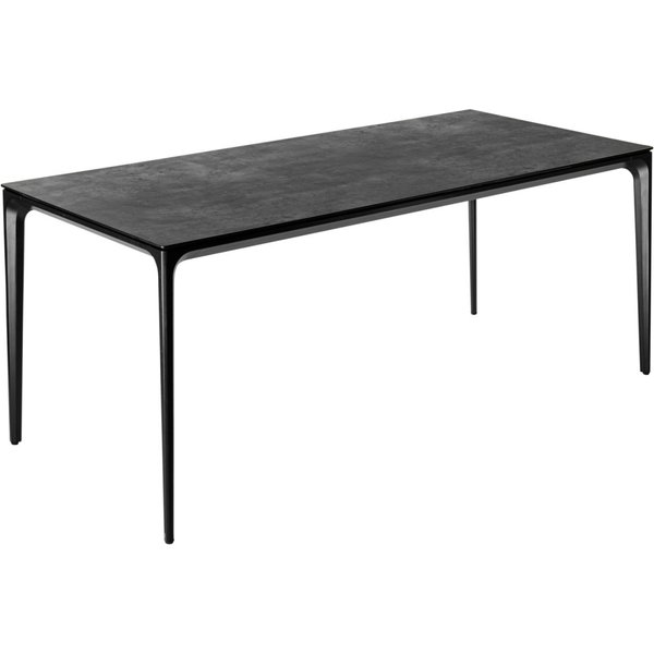 Tavolo da esterno Linero rettangolare VEGA; 180x80x72 cm (LxLxH); Piano tavolo cemento, struttura nero; rettangolare